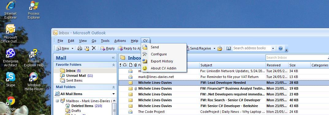 Outlook screenshot